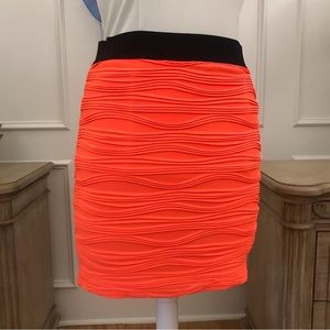 Forever 21 electric orange textured skirt